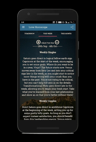 Virgo Horoscope 2.5 Screenshot