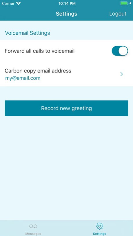 Voicemail for BroadWorks Screenshot