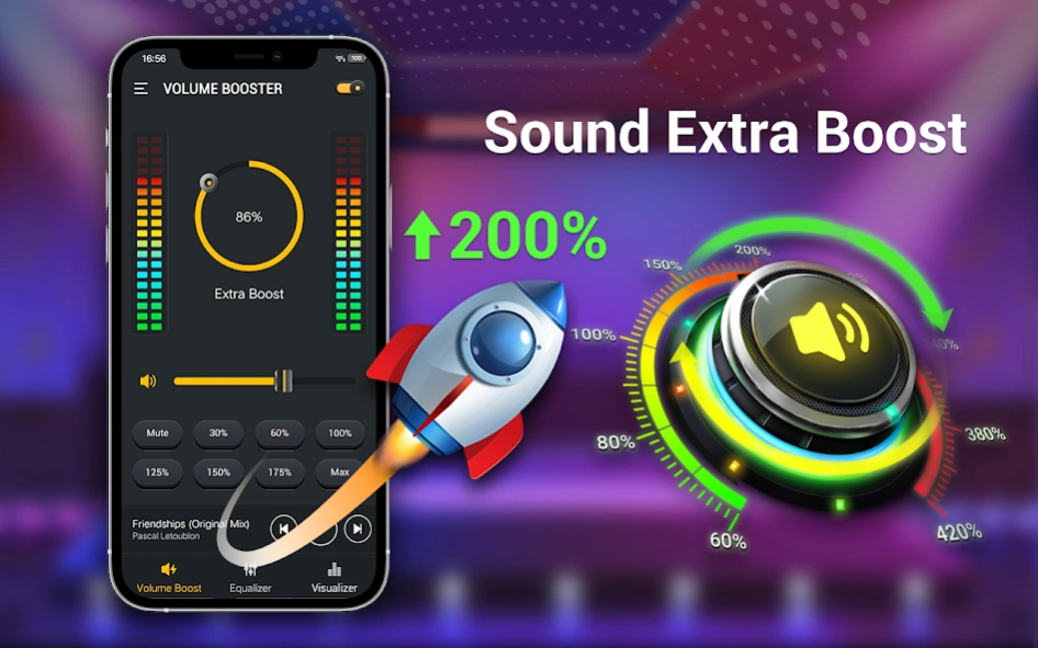 Equalizer-Bass Booster, Volume 2.9.7 Screenshot