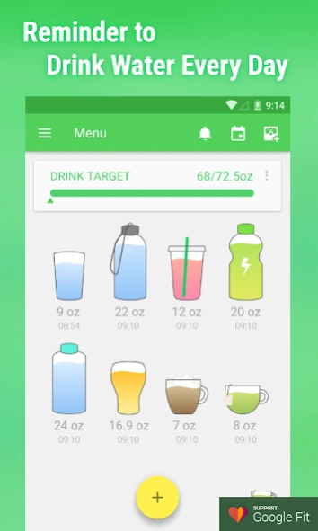 Review Screenshot - Helping You Reach Your Daily Water Intake Goals