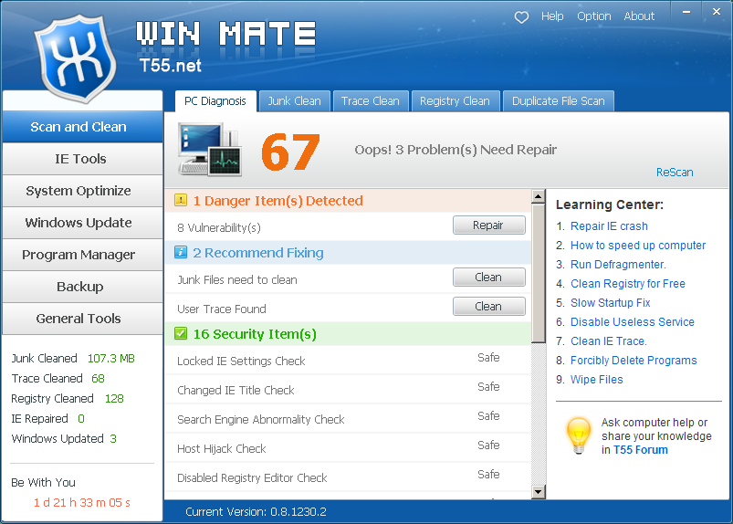 Update traces. Программа win Mate. Программа Enquire. Win System Cleaner. Repair & Optimizer Tool.
