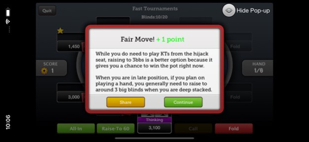 Tournament Poker Coach 2.10 Screenshot