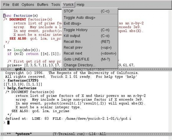 yorick 2.2.03 Screen Pics 1